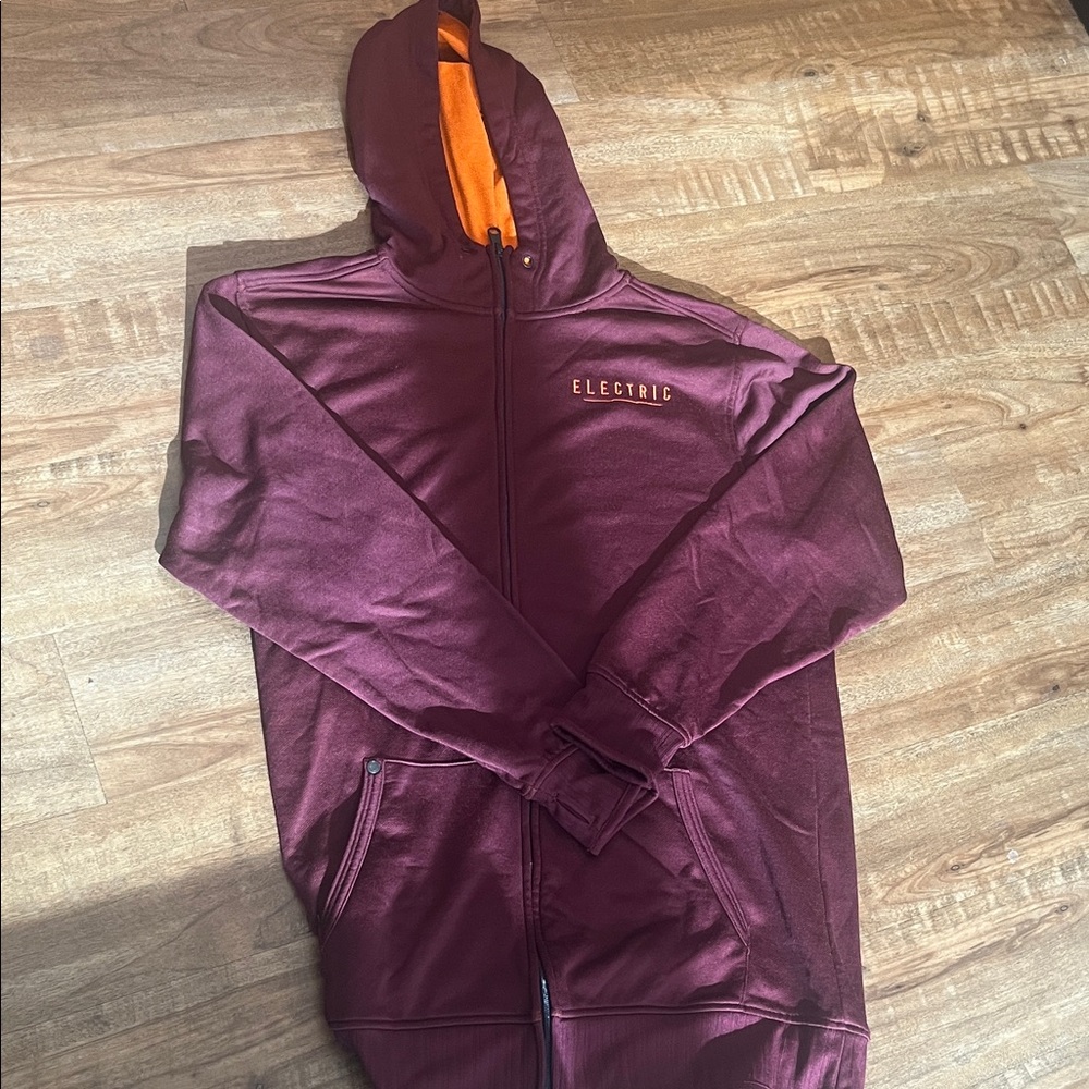Electric Burgundy Zip Hoodie – Men’s Size large long
